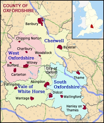 Map Of Oxford And Surrounding Area Oxfordshire Villages